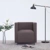 Topdeal Fauteuil Cube Taupe Tissu -Pas Cher Fauteuil Magasin 52088968 1