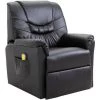 Topdeal Fauteuil De Massage Noir Similicuir