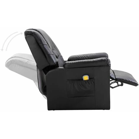 Topdeal Fauteuil De Massage Noir Similicuir 5 Topdeal Fauteuil De Massage Noir Similicuir – Image 3
