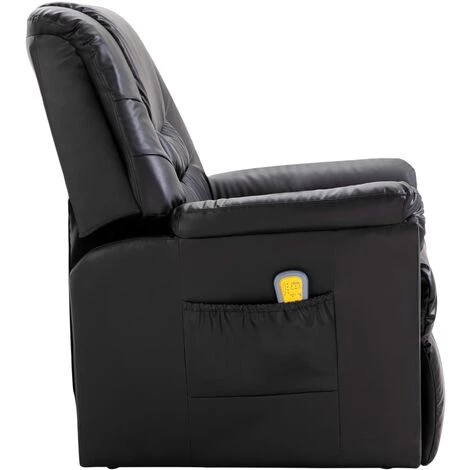 Topdeal Fauteuil De Massage Noir Similicuir 7 Topdeal Fauteuil De Massage Noir Similicuir – Image 5