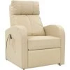 Topdeal Fauteuil De Massage Crème Similicuir