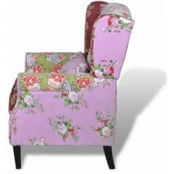 Topdeal Fauteuil Avec Design De Patchwork Tissu VDFF08221_FR -Pas Cher Fauteuil Magasin 52094420 4