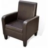 Topdeal Fauteuil Marron Similicuir VDFF08544_FR 2 Topdeal Fauteuil Marron Similicuir VDFF08544_FR -Pas Cher Fauteuil Magasin 52094430 1