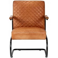 Topdeal Fauteuil Marron Clair Cuir Véritable VDFF11181_FR 11 Topdeal Fauteuil Marron Clair Cuir Véritable VDFF11181_FR -Pas Cher Fauteuil Magasin 52094608 5