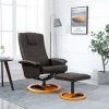 Topdeal Fauteuil TV Pivotant Avec Repose-pied Marron Similicuir VDFF14064_FR -Pas Cher Fauteuil Magasin 52094921 1