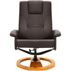 Topdeal Fauteuil TV Pivotant Avec Repose-pied Marron Similicuir VDFF14064_FR 10 Topdeal Fauteuil TV Pivotant Avec Repose-pied Marron Similicuir VDFF14064_FR -Pas Cher Fauteuil Magasin 52094921 4