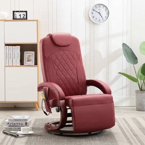 Topdeal Fauteuil De Massage TV Rouge Bordeaux Similicuir VDFF14258_FR 3 Topdeal Fauteuil De Massage TV Rouge Bordeaux Similicuir VDFF14258_FR