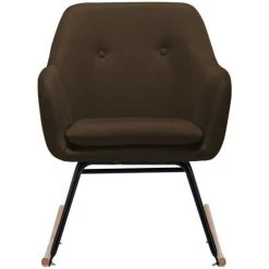 Topdeal Chaise à Bascule Marron Tissu FF289530_FR 10 Topdeal Chaise à Bascule Marron Tissu FF289530_FR -Pas Cher Fauteuil Magasin 52096561 4