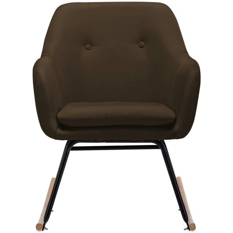 Topdeal Chaise à Bascule Marron Tissu FF289530_FR 6 Topdeal Chaise à Bascule Marron Tissu FF289530_FR – Image 4