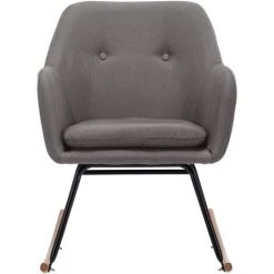 Topdeal Chaise à Bascule Gris Clair Tissu FF289527_FR 10 Topdeal Chaise à Bascule Gris Clair Tissu FF289527_FR -Pas Cher Fauteuil Magasin 52096562 4