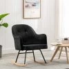 Topdeal Chaise à Bascule Noir Velours FF289524_FR
