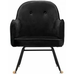 Topdeal Chaise à Bascule Noir Velours FF289524_FR 10 Topdeal Chaise à Bascule Noir Velours FF289524_FR -Pas Cher Fauteuil Magasin 52096566 4