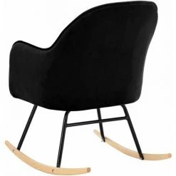 Topdeal Chaise à Bascule Noir Velours FF289524_FR 11 Topdeal Chaise à Bascule Noir Velours FF289524_FR -Pas Cher Fauteuil Magasin 52096566 5