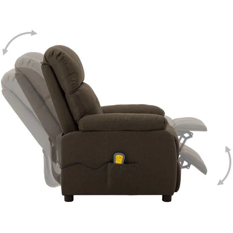 Topdeal Fauteuil De Massage Marron Tissu FF289676_FR 6 Topdeal Fauteuil De Massage Marron Tissu FF289676_FR – Image 4