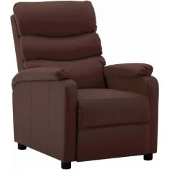Topdeal Fauteuil Inclinable Marron Similicuir FF289684_FR