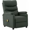 Topdeal Fauteuil De Massage Inclinable Gris Similicuir FF289692_FR