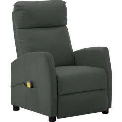 Topdeal Fauteuil De Massage Inclinable Gris Similicuir FF289726_FR