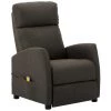 Topdeal Fauteuil De Massage Inclinable Taupe Tissu FF289714_FR