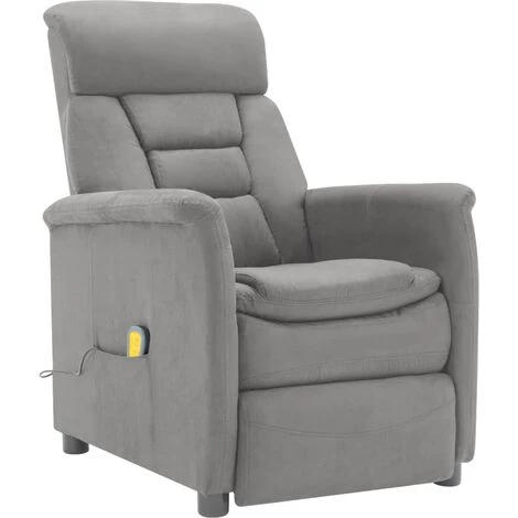 Topdeal Fauteuil Inclinable De Massage Gris Clair Similicuir Daim FF289772_FR 4 Topdeal Fauteuil Inclinable De Massage Gris Clair Similicuir Daim FF289772_FR – Image 2
