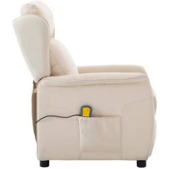 Topdeal Fauteuil Inclinable De Massage Crème Tissu FF289795_FR 9 Topdeal Fauteuil Inclinable De Massage Crème Tissu FF289795_FR -Pas Cher Fauteuil Magasin 52096640 3