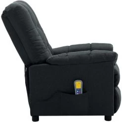 Topdeal Fauteuil Inclinable De Massage Gris Foncé Tissu FF289807_FR -Pas Cher Fauteuil Magasin 52096653 4