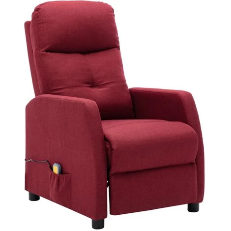 Topdeal Fauteuil Inclinable De Massage Rouge Bordeaux Tissu FF289829_FR 4 Topdeal Fauteuil Inclinable De Massage Rouge Bordeaux Tissu FF289829_FR – Image 2