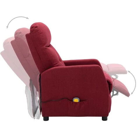 Topdeal Fauteuil Inclinable De Massage Rouge Bordeaux Tissu FF289829_FR 7 Topdeal Fauteuil Inclinable De Massage Rouge Bordeaux Tissu FF289829_FR – Image 5