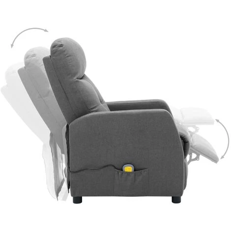 Topdeal Fauteuil Inclinable De Massage Gris Clair Tissu FF289826_FR 7 Topdeal Fauteuil Inclinable De Massage Gris Clair Tissu FF289826_FR – Image 5
