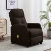 Topdeal Fauteuil Inclinable De Massage Marron Foncé Tissu FF289831_FR