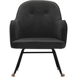 Topdeal Chaise à Bascule Gris Foncé Velours FF289900_FR -Pas Cher Fauteuil Magasin 52096687 4