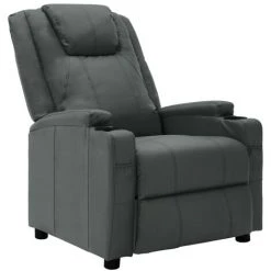 Topdeal Fauteuil Inclinable Anthracite Similicuir FF321307_FR