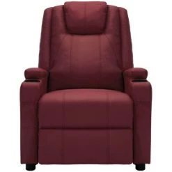 Topdeal Fauteuil De Massage Inclinable Rouge Bordeaux Similicuir FF321315_FR -Pas Cher Fauteuil Magasin 52101145 3