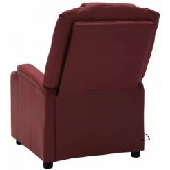 Topdeal Fauteuil De Massage Inclinable Rouge Bordeaux Similicuir FF321315_FR -Pas Cher Fauteuil Magasin 52101145 5
