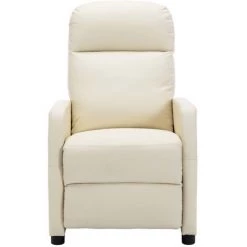 Topdeal Fauteuil Inclinable Blanc Similicuir FF321353_FR -Pas Cher Fauteuil Magasin 52101154 3