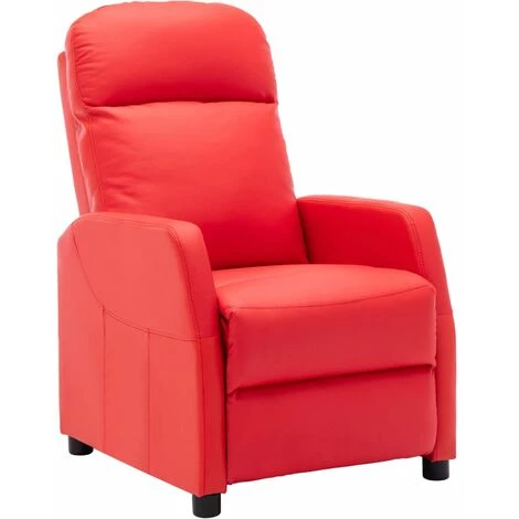 Topdeal Fauteuil Inclinable Rouge Similicuir FF321357_FR 3 Topdeal Fauteuil Inclinable Rouge Similicuir FF321357_FR