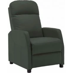 Topdeal Fauteuil Inclinable Anthracite Similicuir FF321355_FR