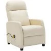 Topdeal Fauteuil De Massage Inclinable Blanc Similicuir FF321360_FR -Pas Cher Fauteuil Magasin 52101158 1