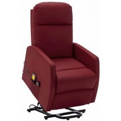 Topdeal Fauteuil Inclinable De Massage Rouge Bordeaux Similicuir FF321377_FR