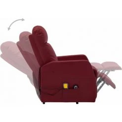 Topdeal Fauteuil Inclinable De Massage Rouge Bordeaux Similicuir FF321377_FR -Pas Cher Fauteuil Magasin 52101164 5