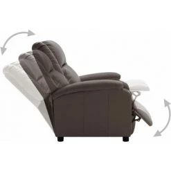 Topdeal Fauteuil Inclinable Marron Similicuir FF322438_FR -Pas Cher Fauteuil Magasin 52101263 5