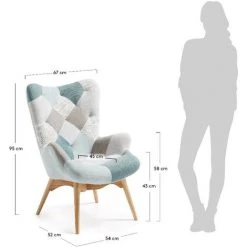 FAUTEUIL TISSU LF KNUT-CC0235J26-PATBL - Multicolore -Pas Cher Fauteuil Magasin 52169618 5