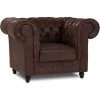 DECO IN PARIS Fauteuil Chesterfield En Tissu Microfibre Vintage Marron - WILSTON - Marron -Pas Cher Fauteuil Magasin 52536308 1