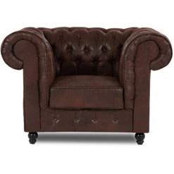 DECO IN PARIS Fauteuil Chesterfield En Tissu Microfibre Vintage Marron - WILSTON - Marron 8 DECO IN PARIS Fauteuil Chesterfield En Tissu Microfibre Vintage Marron - WILSTON - Marron -Pas Cher Fauteuil Magasin 52536308 2