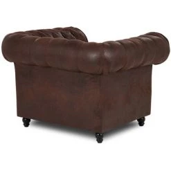 DECO IN PARIS Fauteuil Chesterfield En Tissu Microfibre Vintage Marron - WILSTON - Marron 9 DECO IN PARIS Fauteuil Chesterfield En Tissu Microfibre Vintage Marron - WILSTON - Marron -Pas Cher Fauteuil Magasin 52536308 3