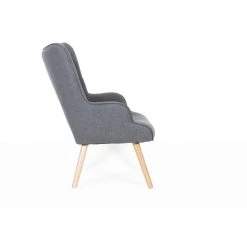 HERDASA Fauteuil En Tissu Gris Avec Les Pieds En Bois Naturel, Modèle Sérénité 10 HERDASA Fauteuil En Tissu Gris Avec Les Pieds En Bois Naturel, Modèle Sérénité -Pas Cher Fauteuil Magasin 52557388 4