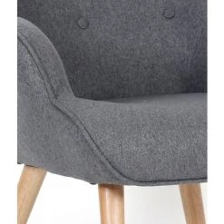 HERDASA Fauteuil En Tissu Gris Avec Les Pieds En Bois Naturel, Modèle Sérénité 11 HERDASA Fauteuil En Tissu Gris Avec Les Pieds En Bois Naturel, Modèle Sérénité -Pas Cher Fauteuil Magasin 52557388 5