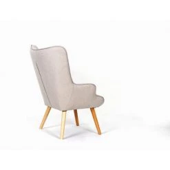 HERDASA Fauteuil En Tissu Beige Avec Les Pieds En Bois Naturel, Modèle Sérénité 9 HERDASA Fauteuil En Tissu Beige Avec Les Pieds En Bois Naturel, Modèle Sérénité -Pas Cher Fauteuil Magasin 52557389 3