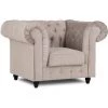 DECO IN PARIS Fauteuil Chesterfield En Velours Beige - WILSTON - Beige