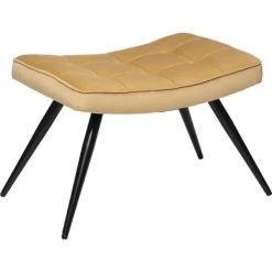 Fauteuil Avec Tabouret Velours Ermine Jaune Atmosphera -Pas Cher Fauteuil Magasin 52665978 3