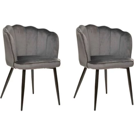 Lot De 2 Fauteuils Velours Isora Gris Atmosphera 3 Lot De 2 Fauteuils Velours Isora Gris Atmosphera
